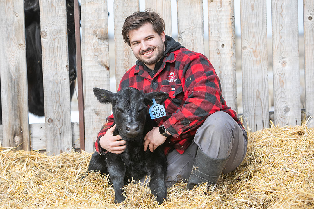 person with calf