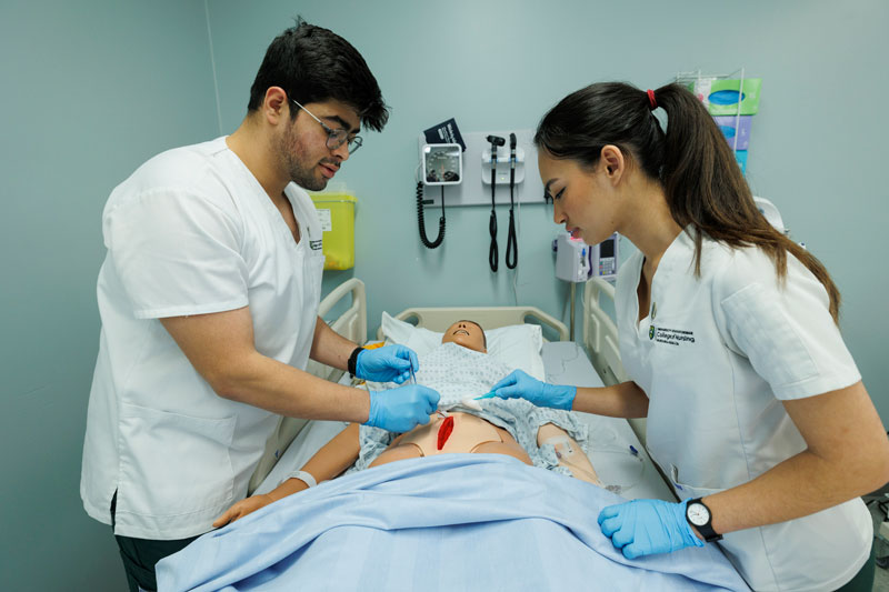 Nursing students in clinical setting